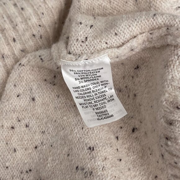 Chelsea 28 Sweater Slouchy Cowl Neck Dolman Sleeve Beige Speckled Women XL - Picture 6 of 10